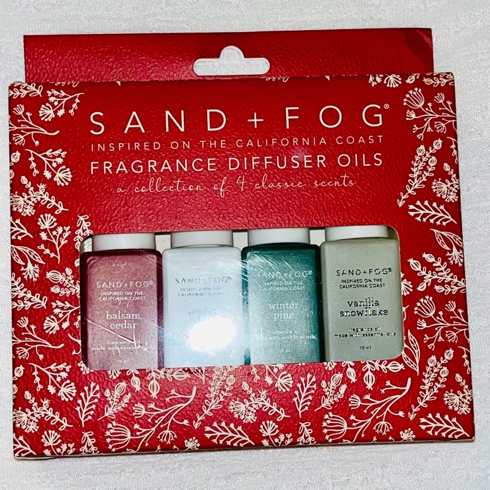 SAND + FOG Fragrance Diffuser Oils Collection of 4 Holiday Scents NIB